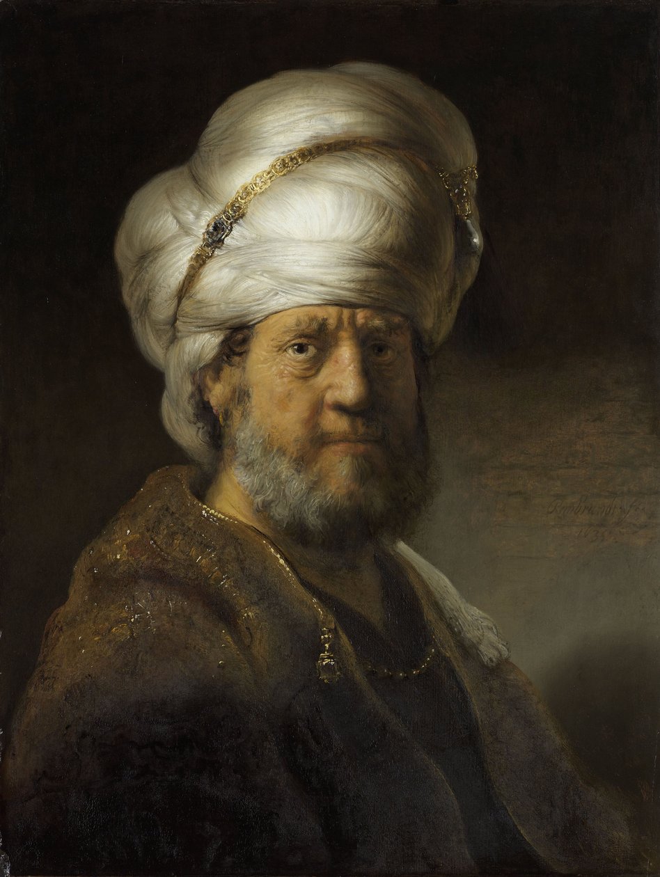 Mies itämaisessa mekossa tekijältä Rembrandt van Rijn