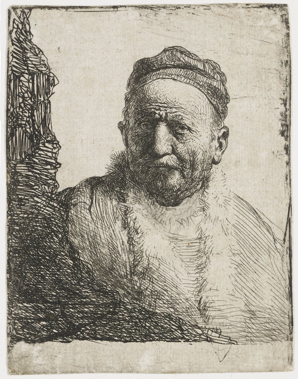 Mies, jolla on kalotti tekijältä Rembrandt van Rijn