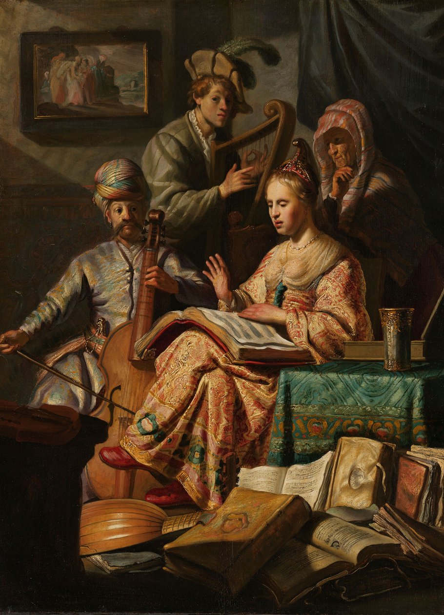 Musical Company, 1626 tekijältä Rembrandt van Rijn