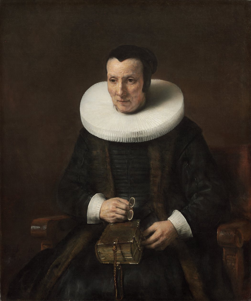 Vanha rouva kirjan kanssa, 1647 tekijältä Rembrandt van Rijn