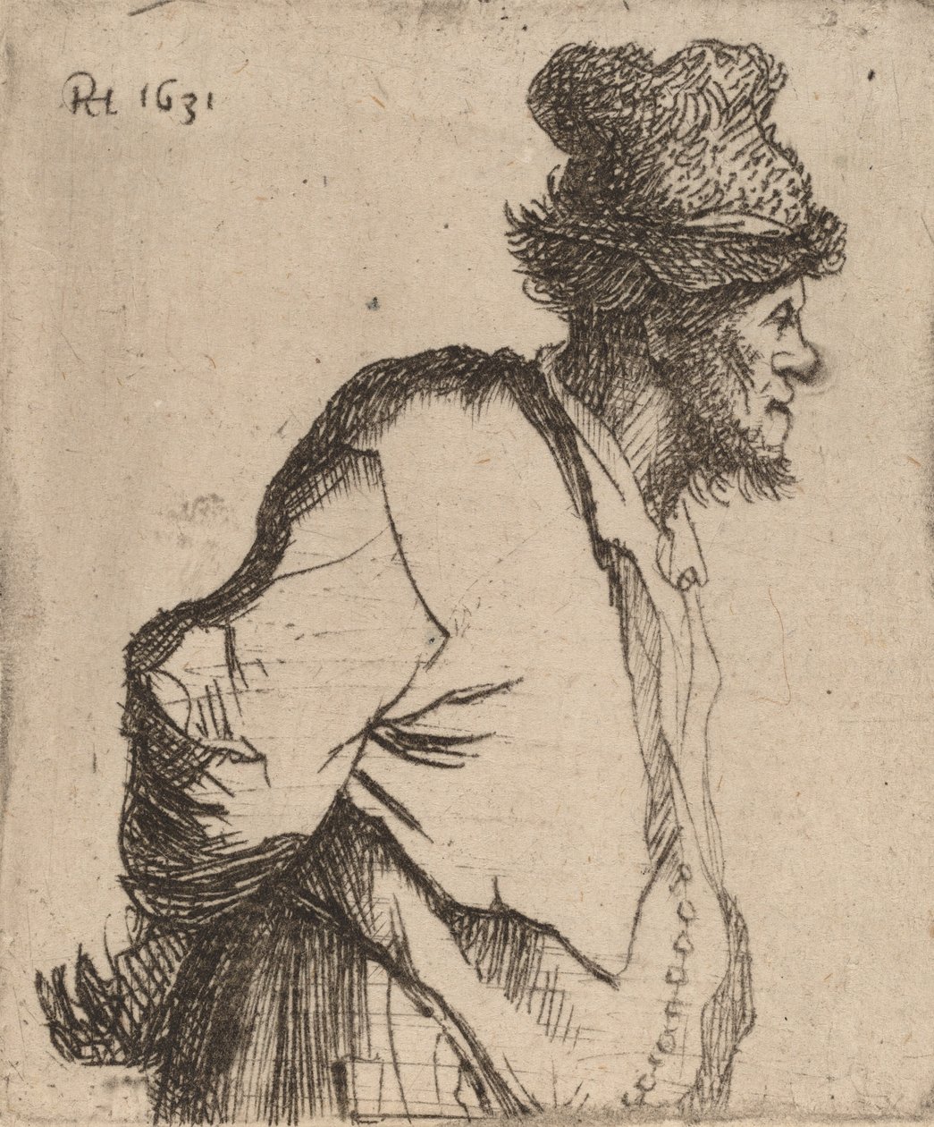 Talonpoika kädet selän takana, 1631. tekijältä Rembrandt van Rijn