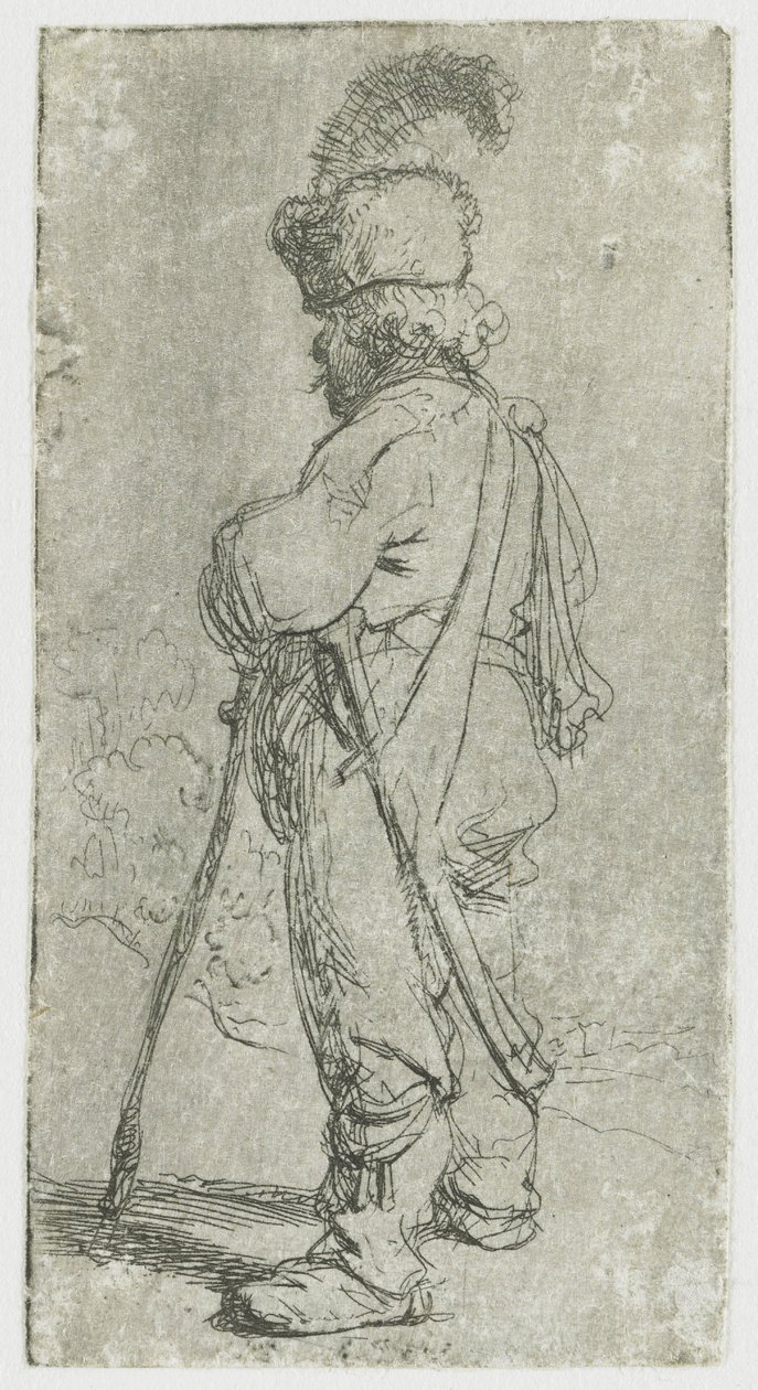 Keppiin nojaava puolalainen tekijältä Rembrandt van Rijn