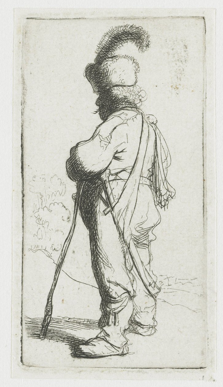 Keppiin nojaava puolalainen tekijältä Rembrandt van Rijn