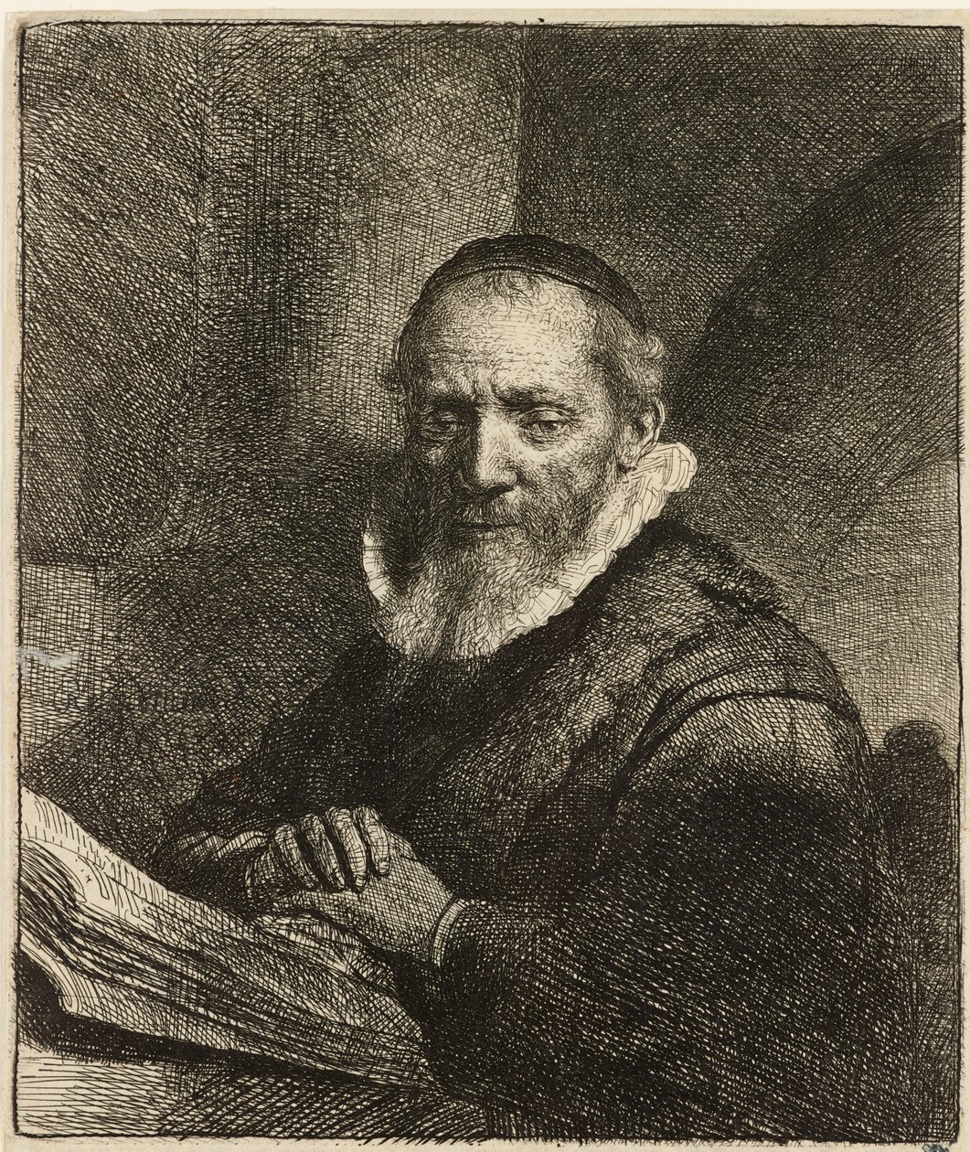 Saarnaajan Jan Cornelis Sylviuksen muotokuva, 1633. tekijältä Rembrandt van Rijn