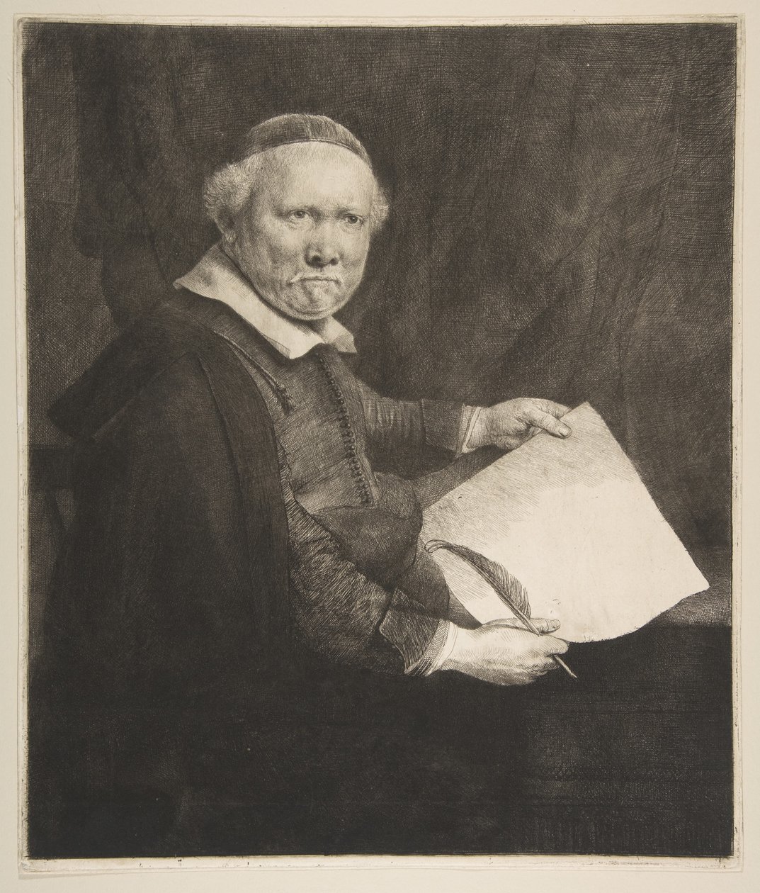 Muotokuva Lieven Willemsz van Coppenolista, Suuren levyn kirjoitusmestari, 1658. tekijältä Rembrandt van Rijn