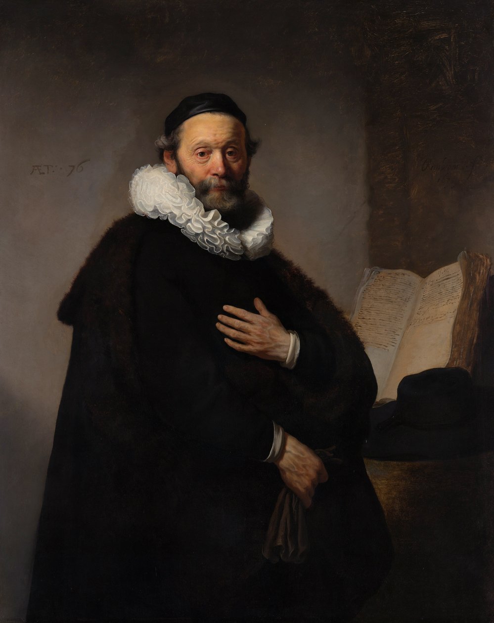 Remonstranttiministeri Johannes Wtenbogaertin muotokuva, 1633 tekijältä Rembrandt van Rijn