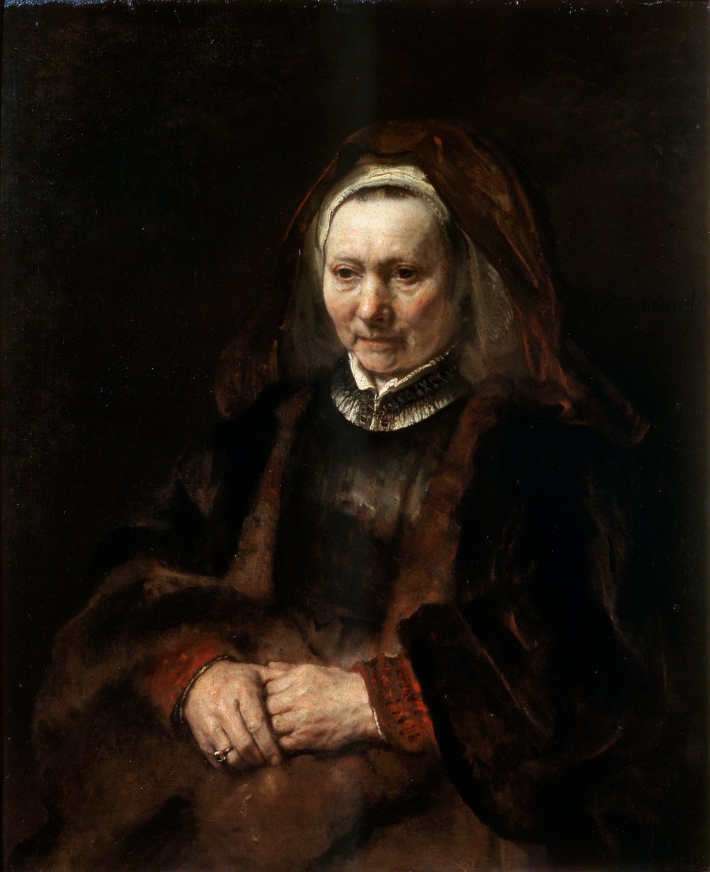 Vanhuksen naisen muotokuva, 1650-1652. tekijältä Rembrandt van Rijn