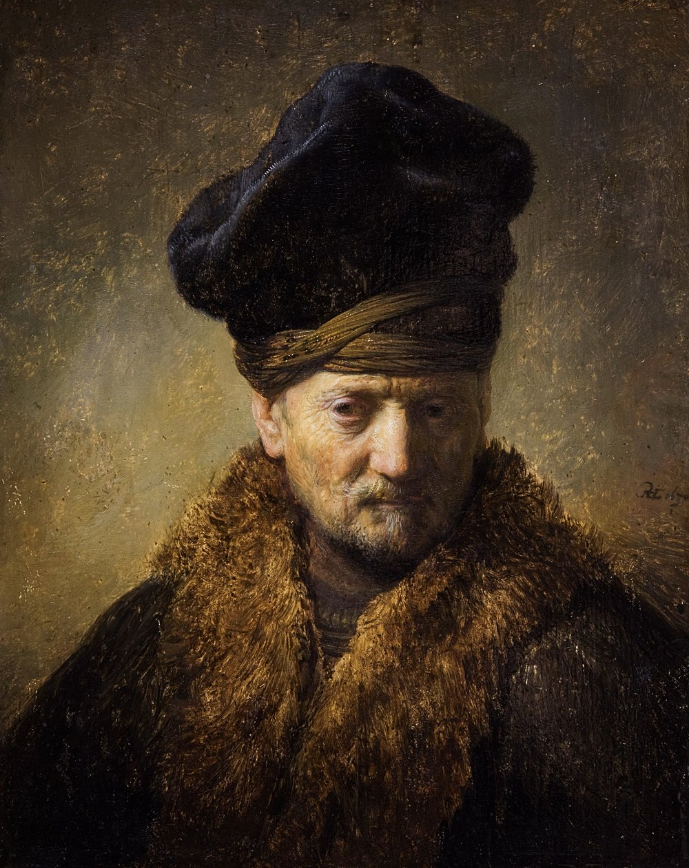 Muotokuva vanhasta miehestä turkishatulla, 1630 tekijältä Rembrandt van Rijn