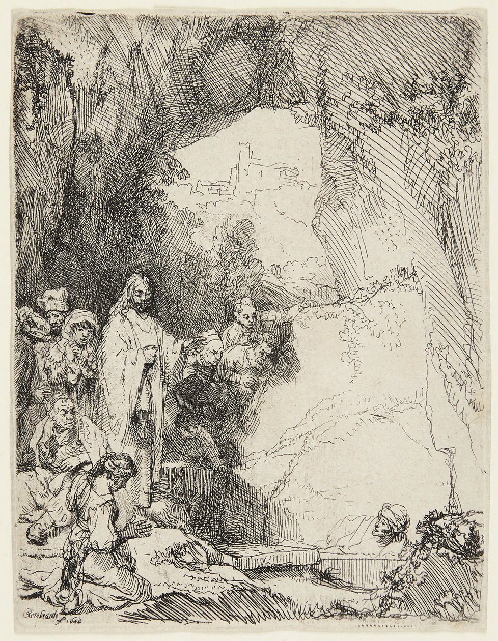 Lazaruksen herättäminen kuolleista tekijältä Rembrandt van Rijn