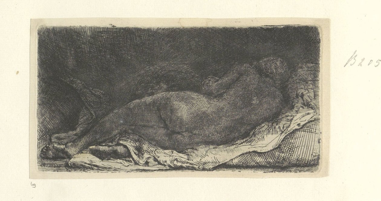 Makaava nainen alaston tekijältä Rembrandt van Rijn