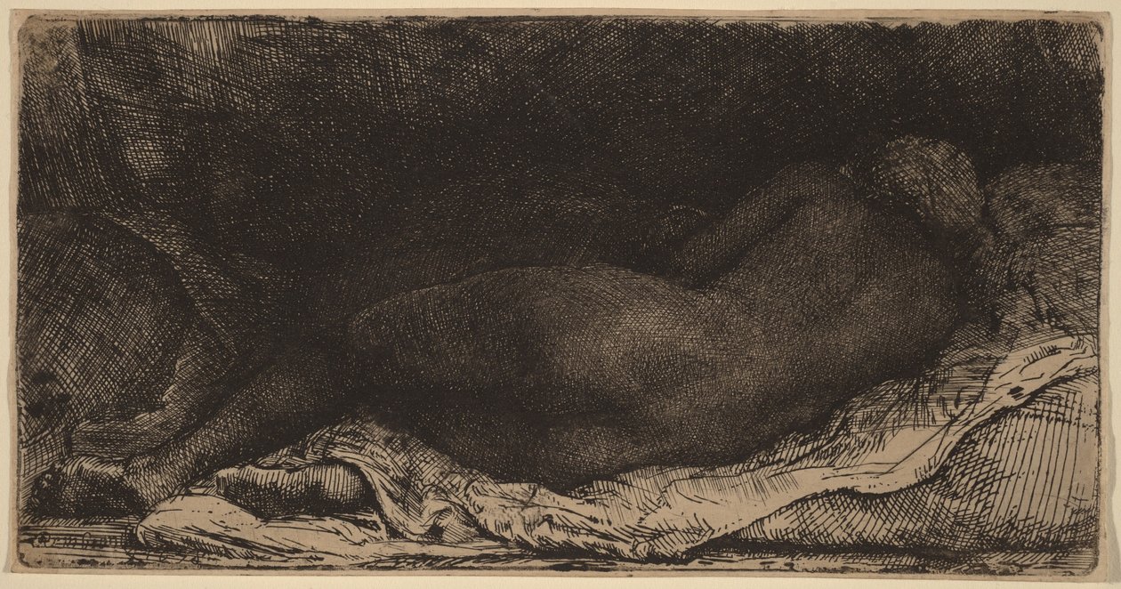 Makaava naisalastonkuva tekijältä Rembrandt van Rijn