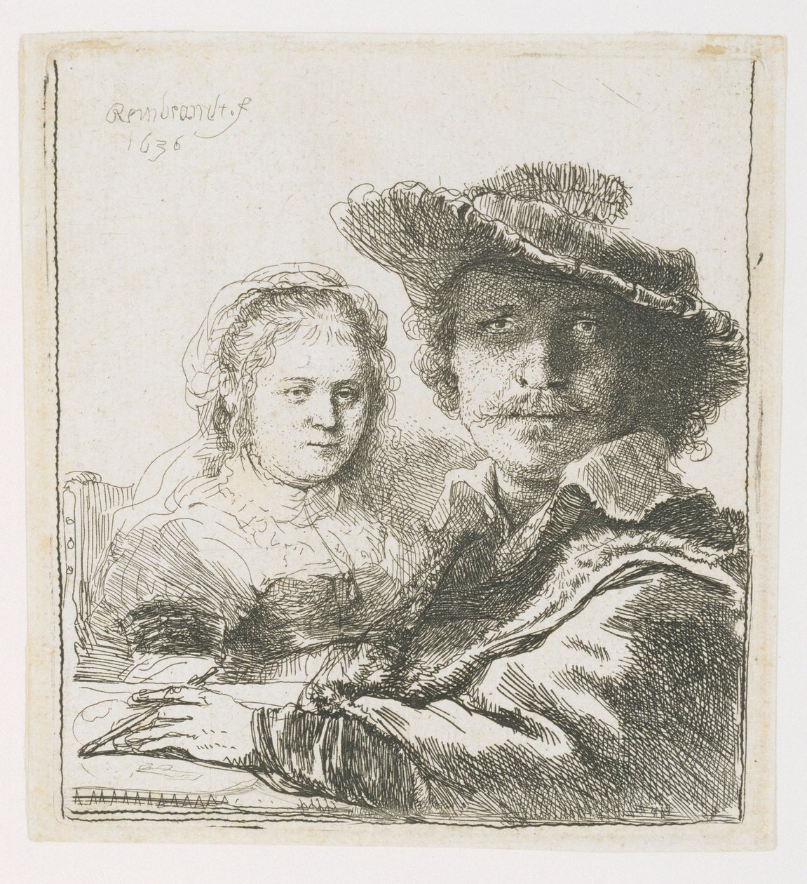 Rembrandt ja hänen vaimonsa Saskia, 1636 tekijältä Rembrandt van Rijn