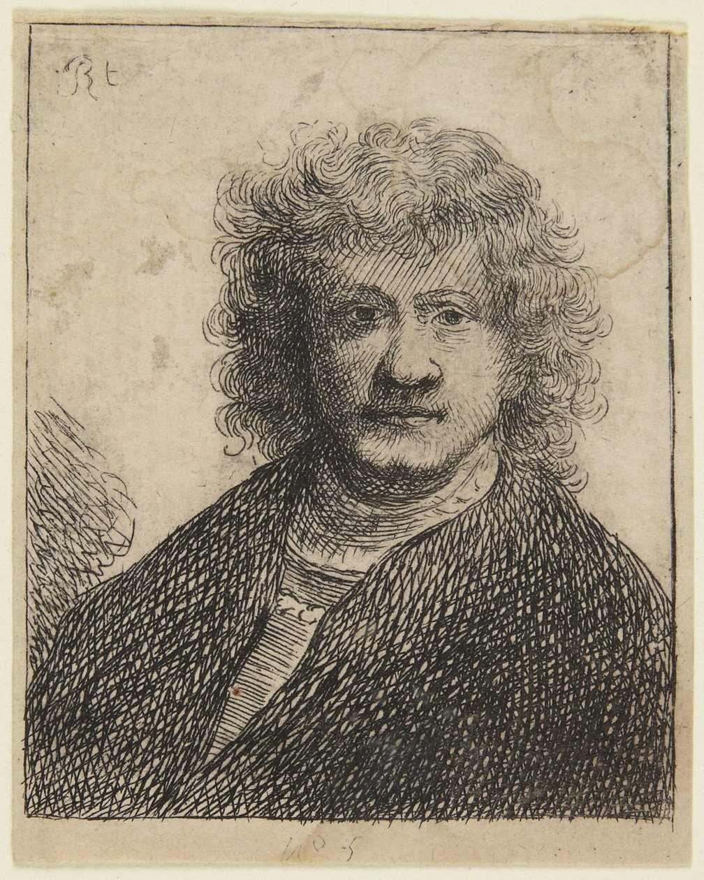 Rembrandt, jolla on leveä nenä tekijältä Rembrandt van Rijn