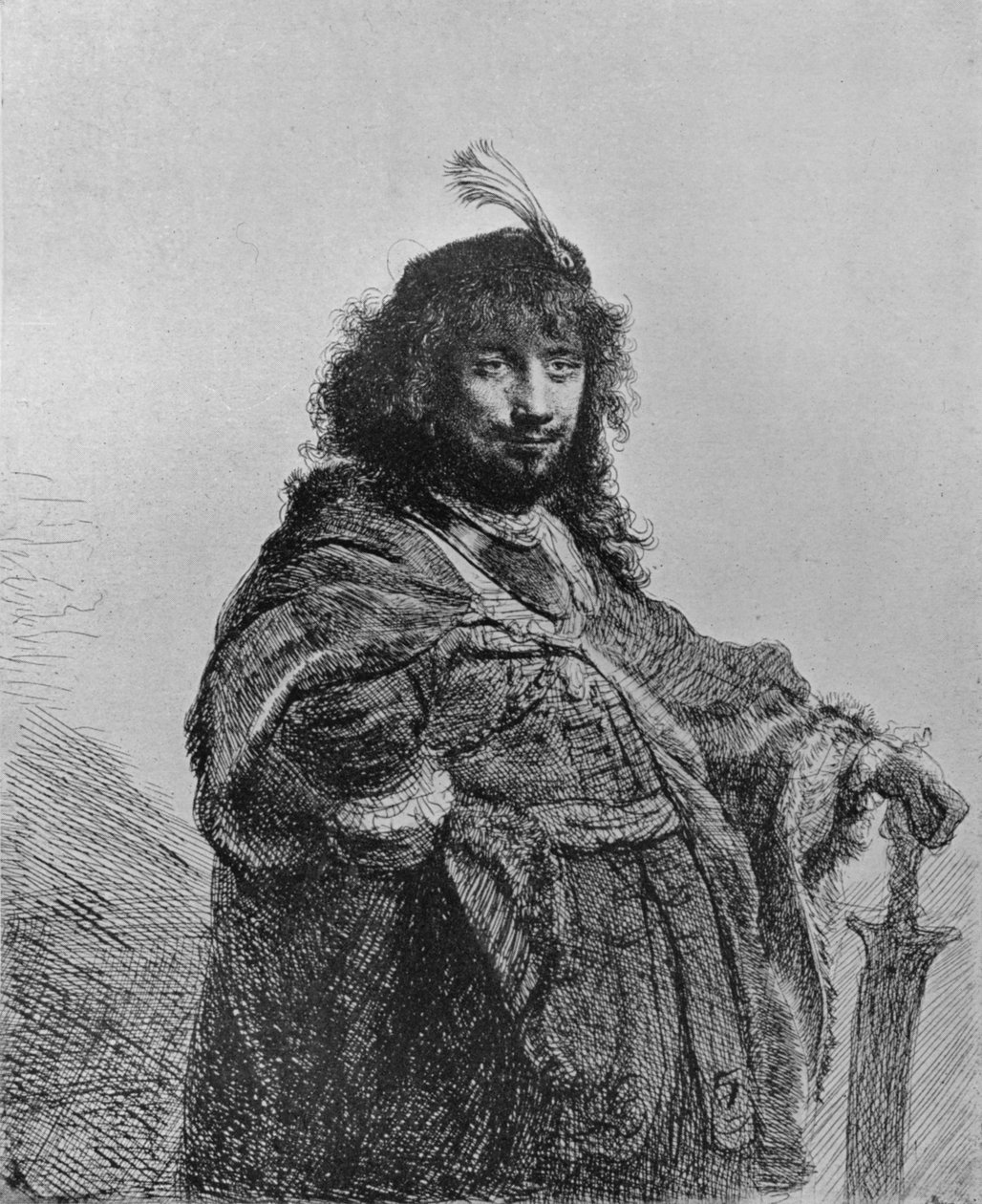 Rembrandt sapelin kanssa, 1634 tekijältä Rembrandt van Rijn