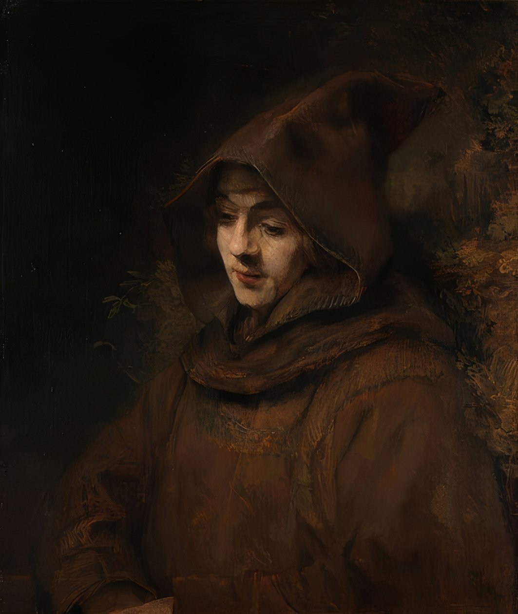 Rembrandtin poika Titus fransiskaanien tapaan. 1660 tekijältä Rembrandt van Rijn