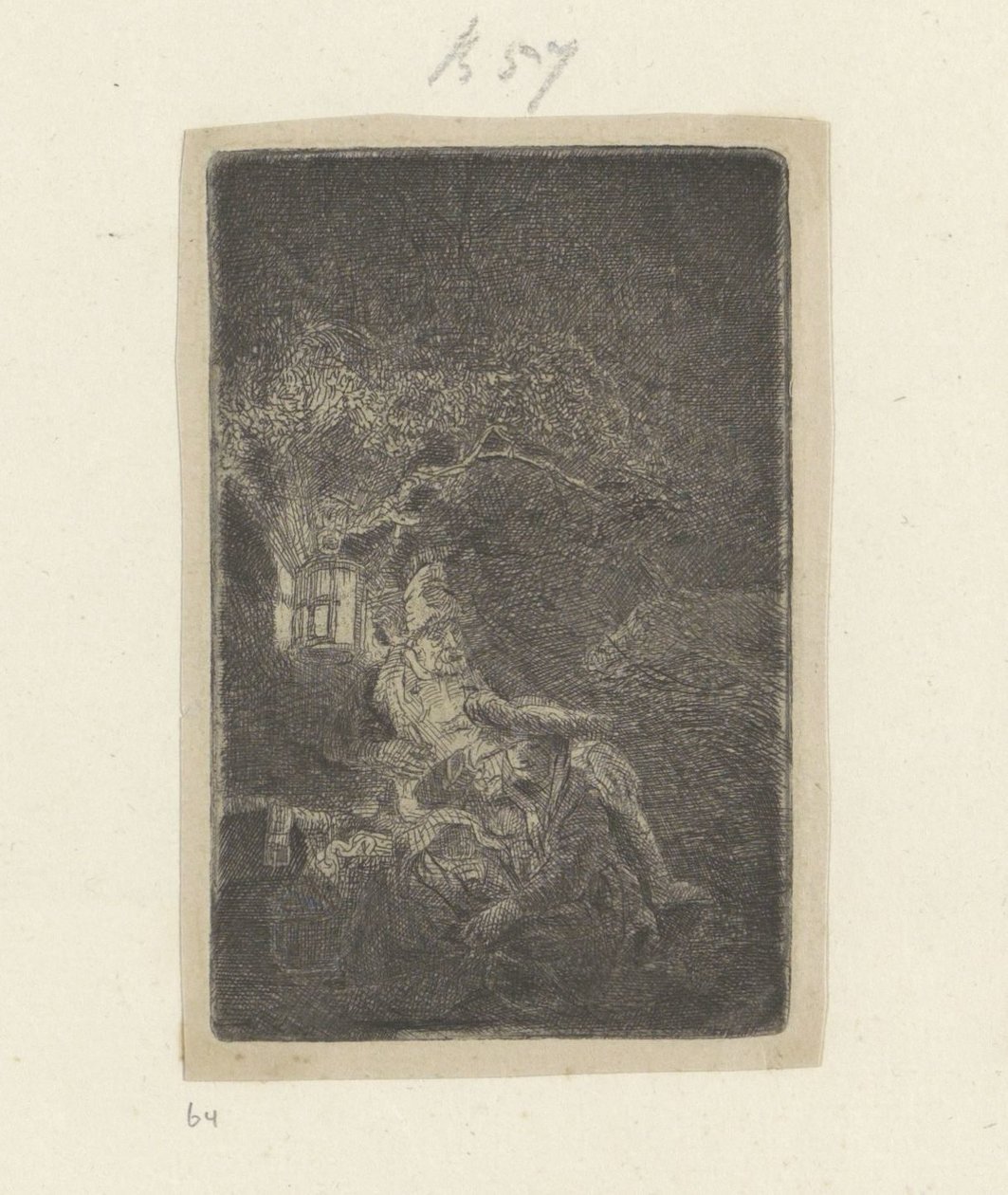 Lepää lennolla Egyptiin yöllä tekijältä Rembrandt van Rijn