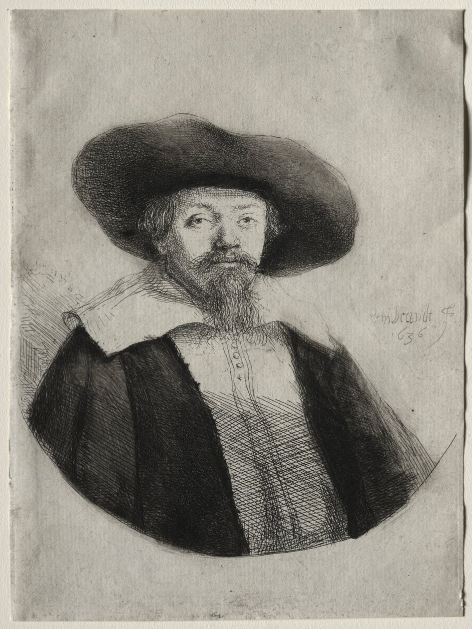 Samuel Manasse Ben Israel, 1636. tekijältä Rembrandt van Rijn