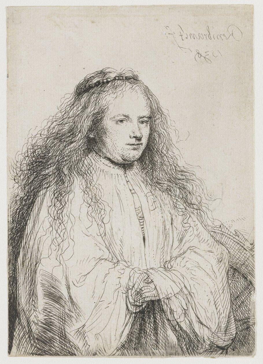 Saskia hahmona Pyhä Katariina Aleksandrialainen Pyhä Katariina ("Pieni juutalainen morsian") tekijältä Rembrandt van Rijn