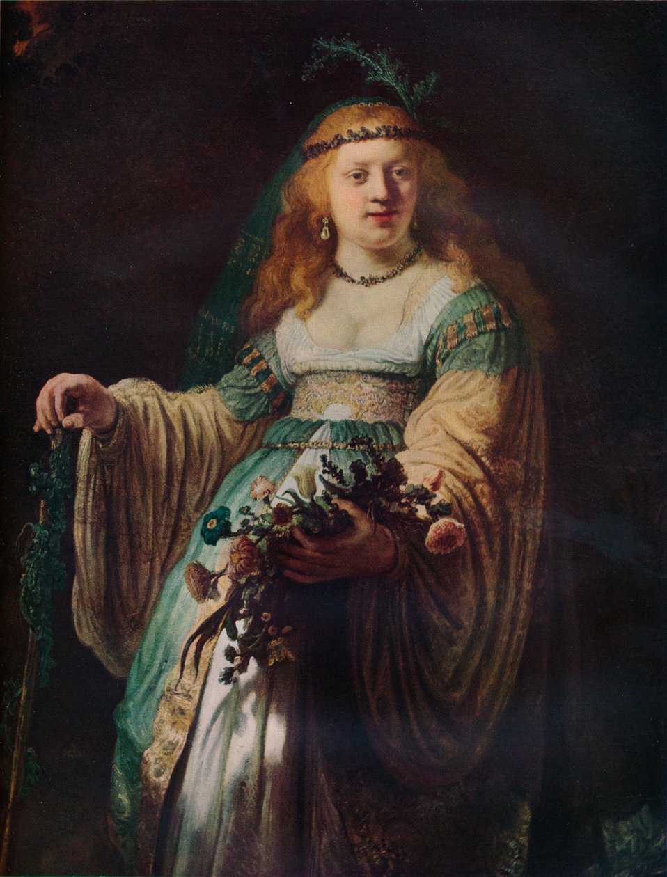 Saskia van Uylenburgh arkadialaisessa asussa, 1635 tekijältä Rembrandt van Rijn