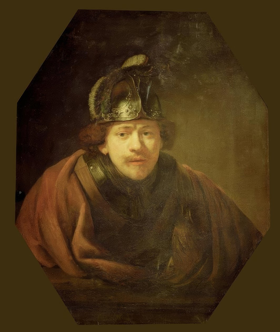Selbstbildnis als Krieger tekijältä Rembrandt van Rijn