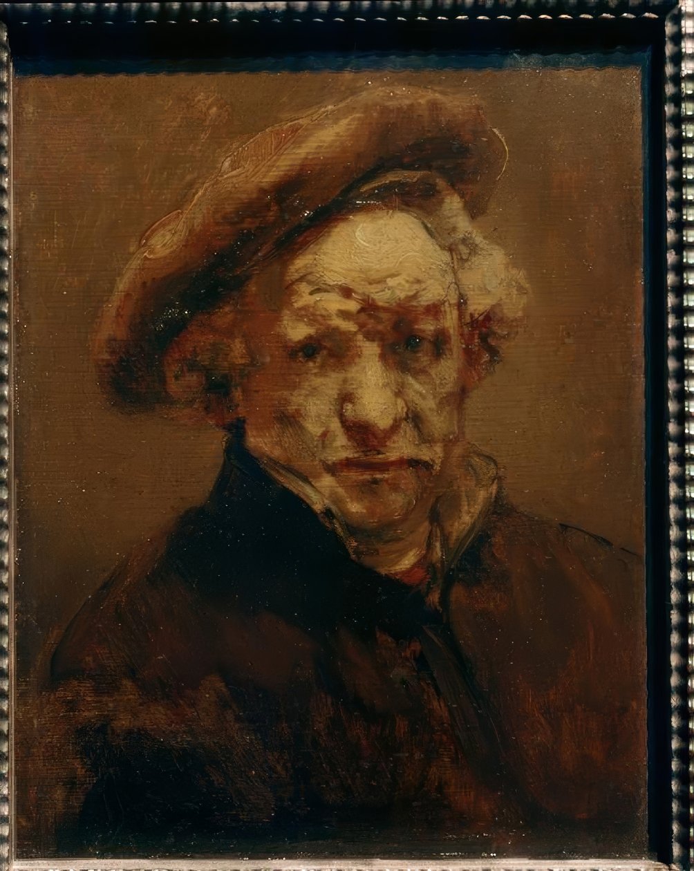 Omakuva baretilla tekijältä Rembrandt van Rijn
