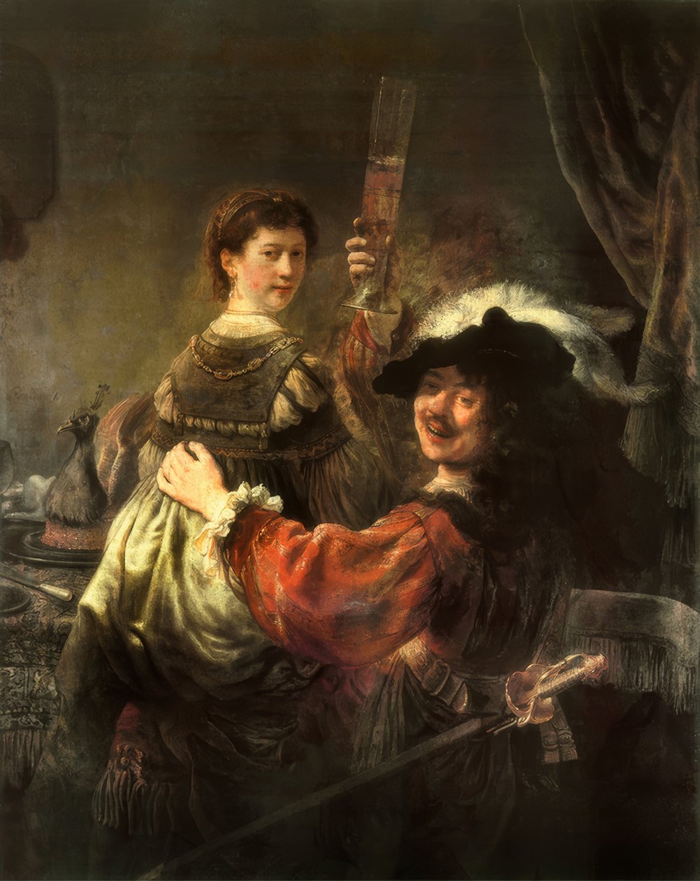 Selbstbildnis mit seiner Gattin Saskia als Verlorener Sohn tekijältä Rembrandt van Rijn