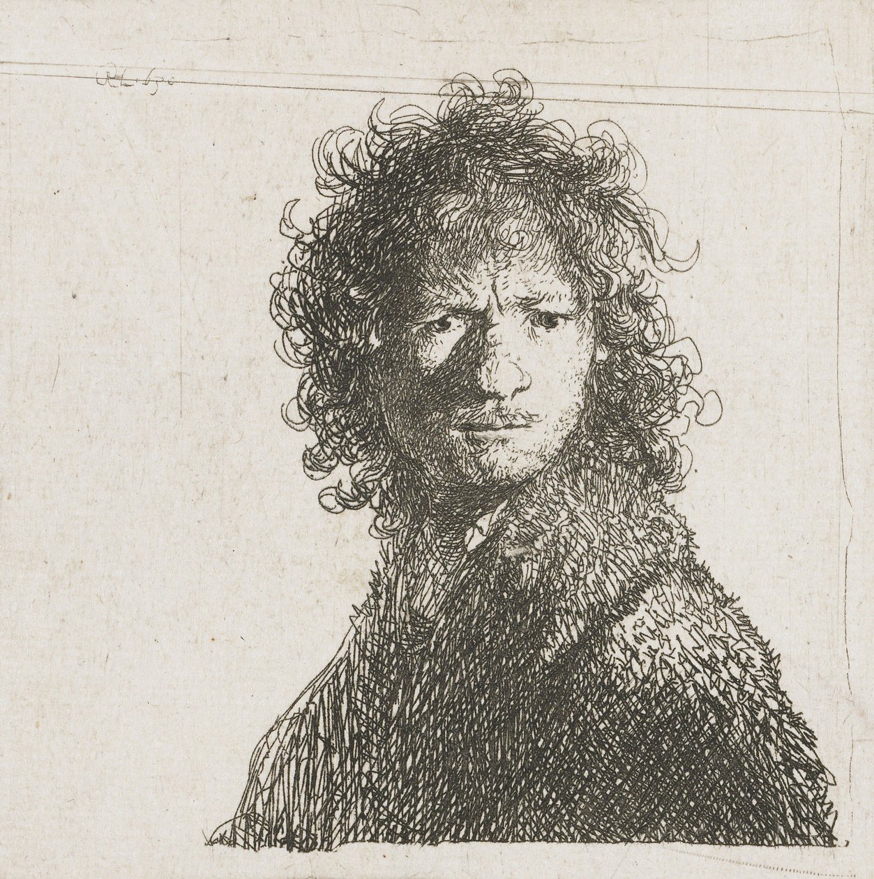 Omakuva rypistyneenä, 1630 tekijältä Rembrandt van Rijn