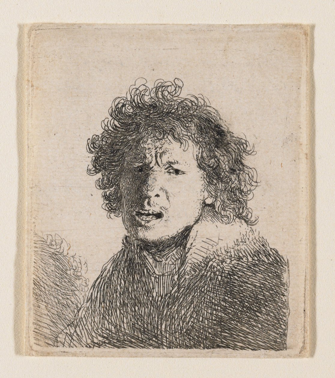Omakuva ikään kuin huutaisi tekijältä Rembrandt van Rijn