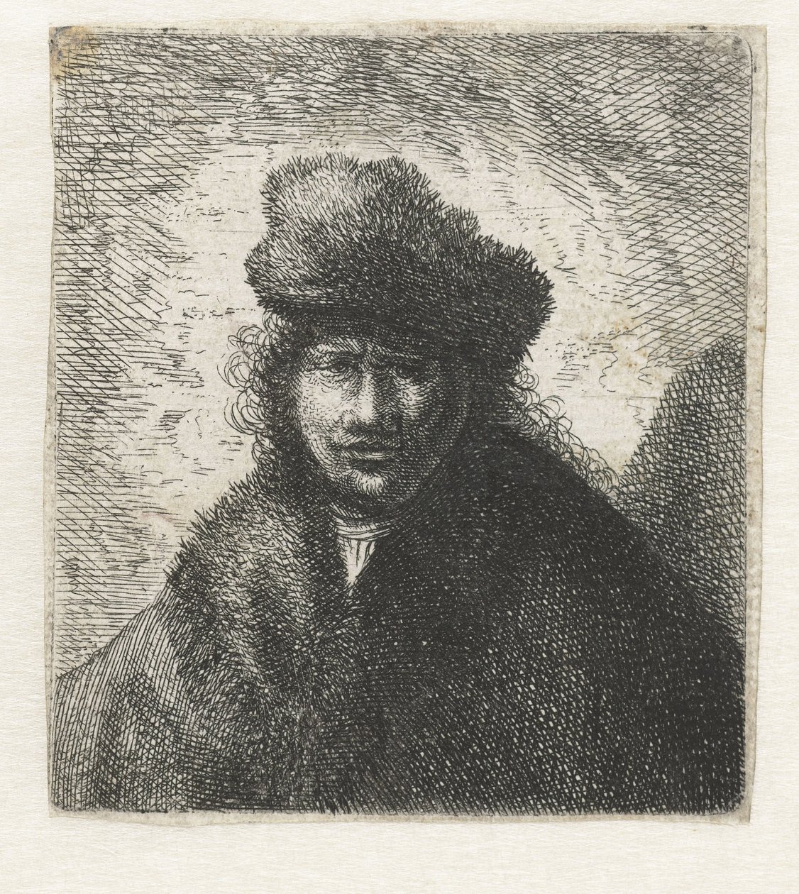 Omakuva vinossa turkislakissa: Rintakuva, n. 1631. tekijältä Rembrandt van Rijn