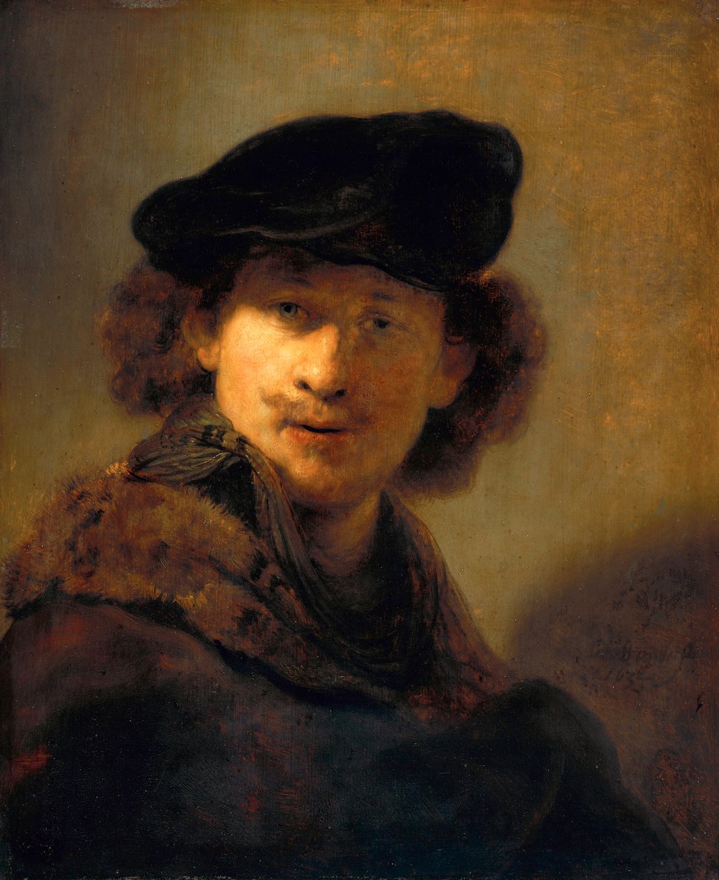 Omakuva samettibaretilla, 1634 tekijältä Rembrandt van Rijn