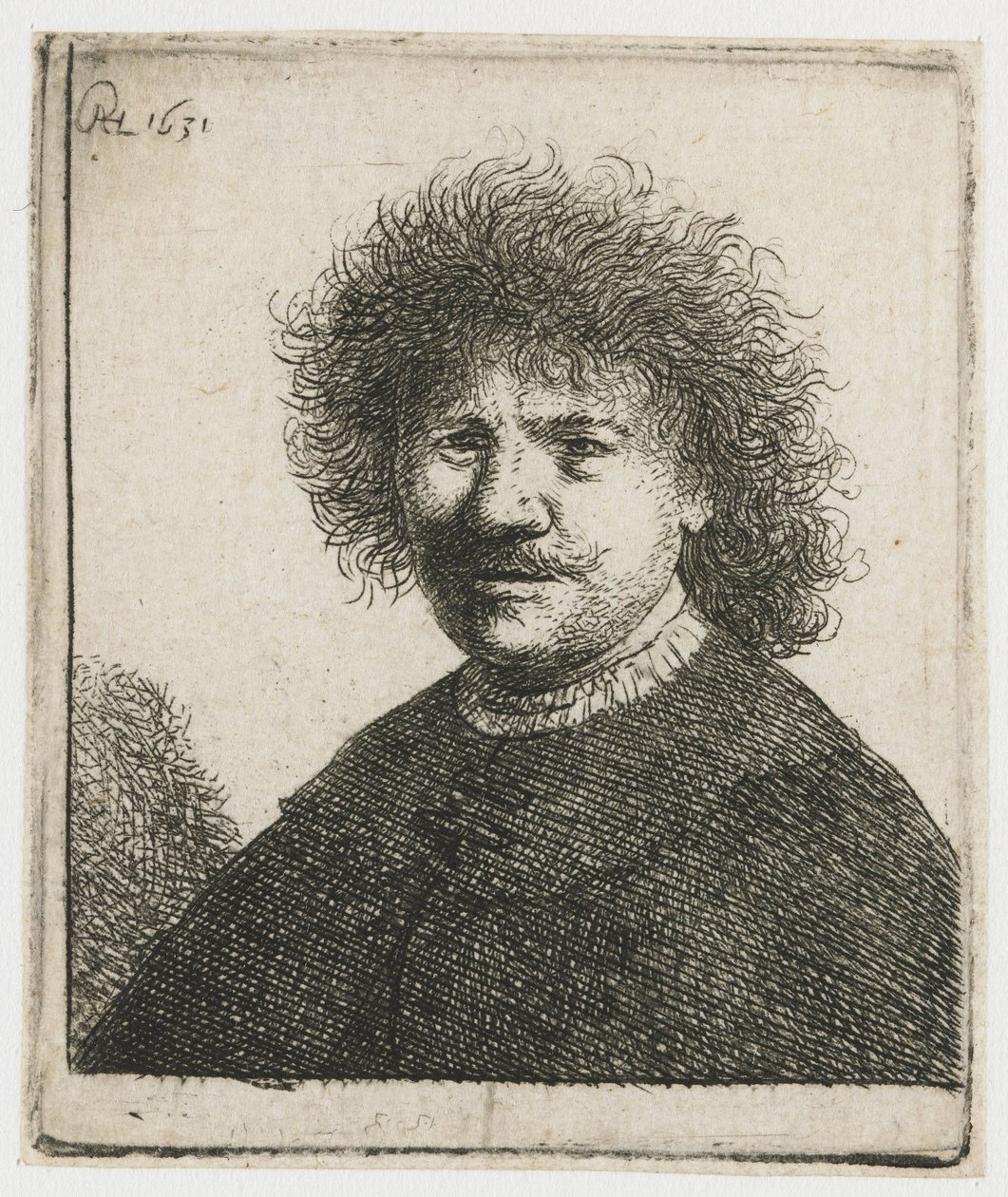 Omakuva viitassa, jossa laskeutuva kaulus: rintakuva tekijältä Rembrandt van Rijn