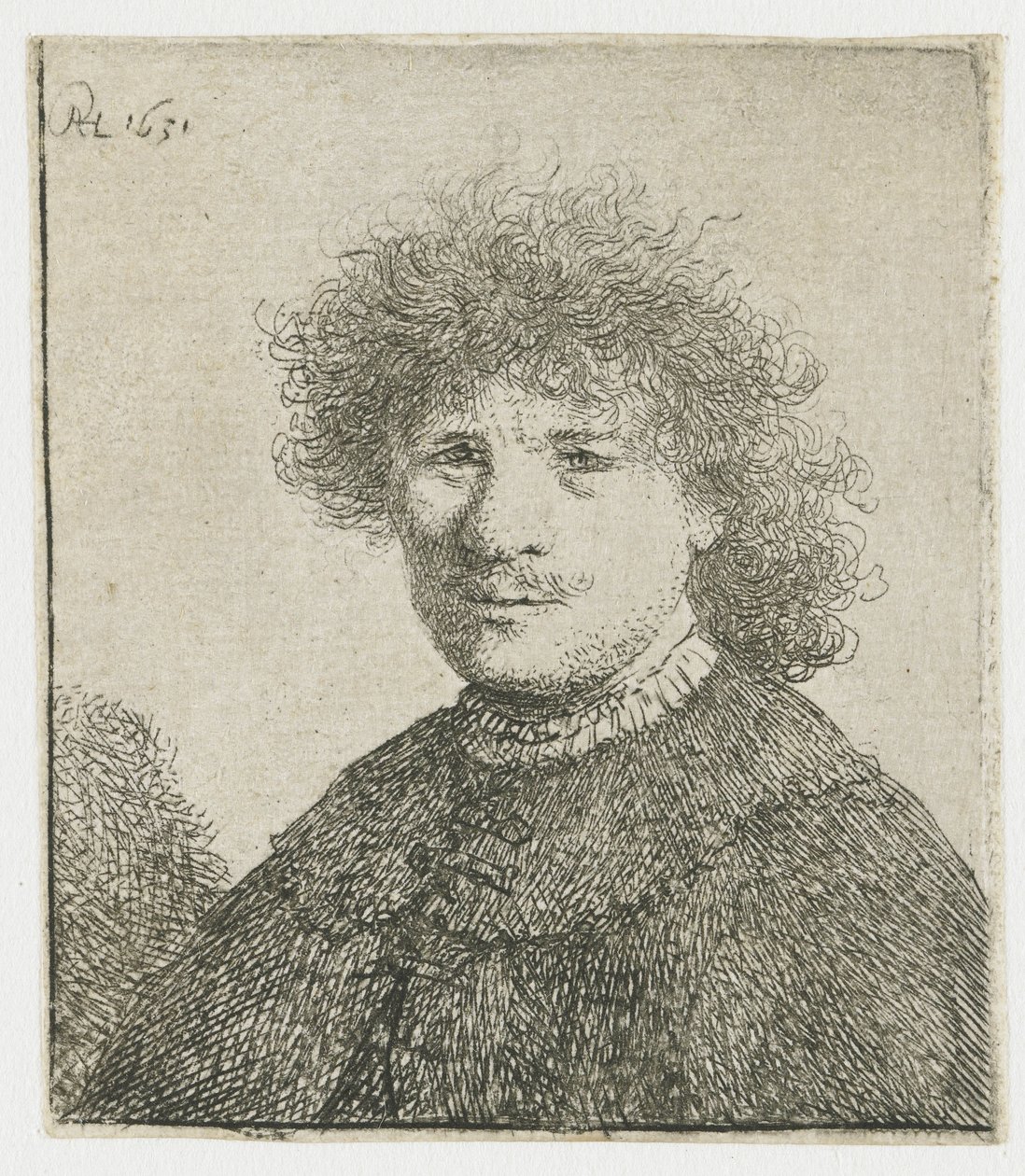 Omakuva viitassa, jossa laskeutuva kaulus: rintakuva tekijältä Rembrandt van Rijn