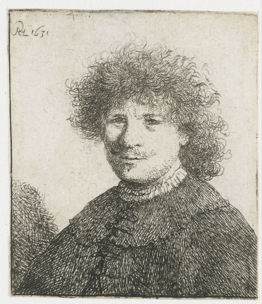 Omakuva viitassa, jossa laskeutuva kaulus: rintakuva tekijältä Rembrandt van Rijn