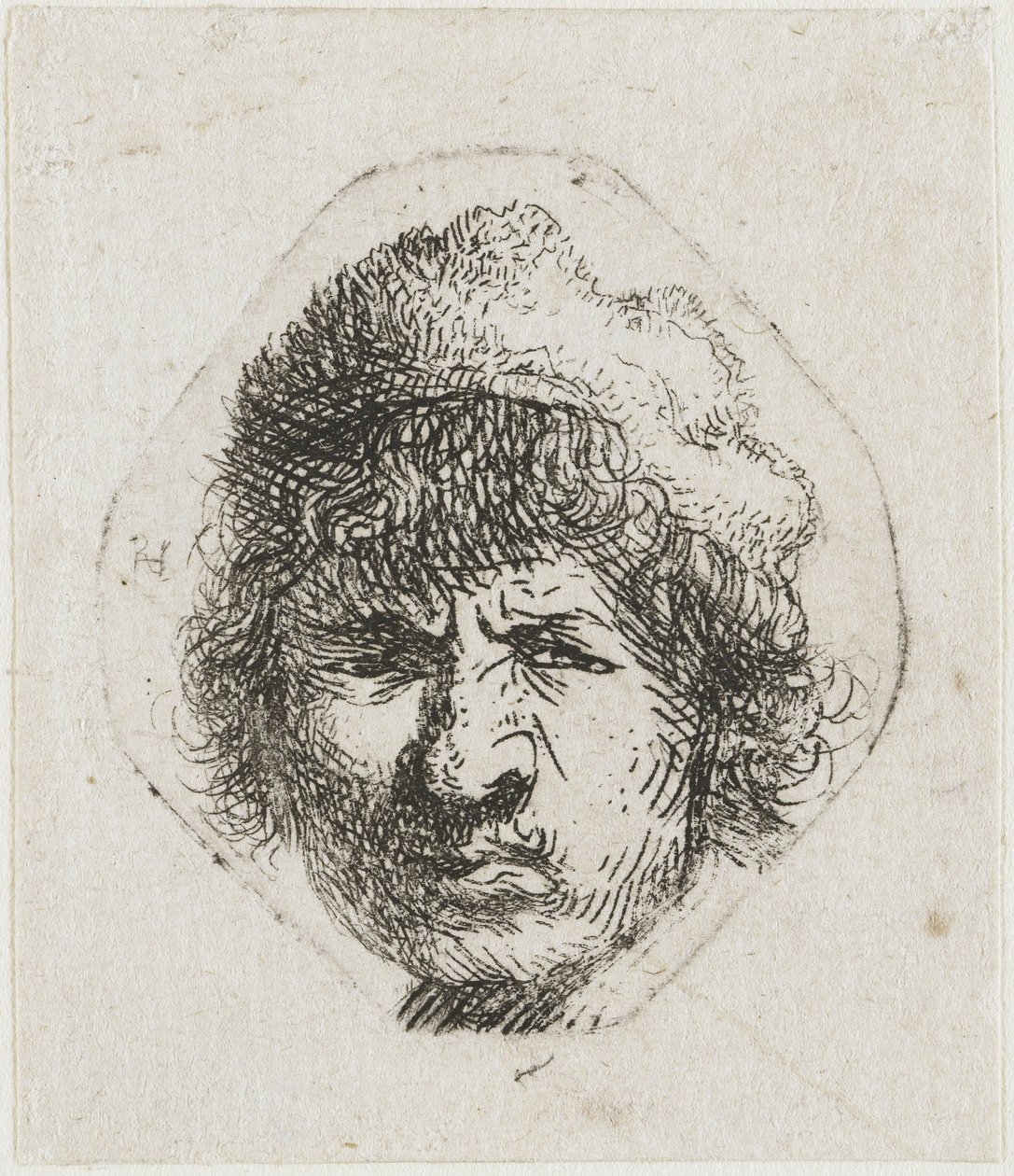 Omakuva kurkisti, n. 1631. tekijältä Rembrandt van Rijn