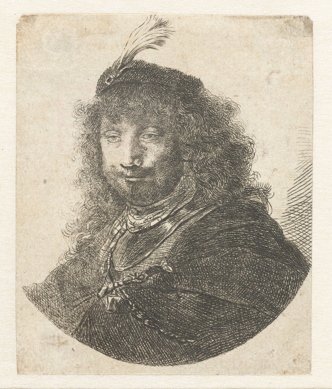 Omakuva, jossa baretti, vuoden 1634 jälkeen. tekijältä Rembrandt van Rijn