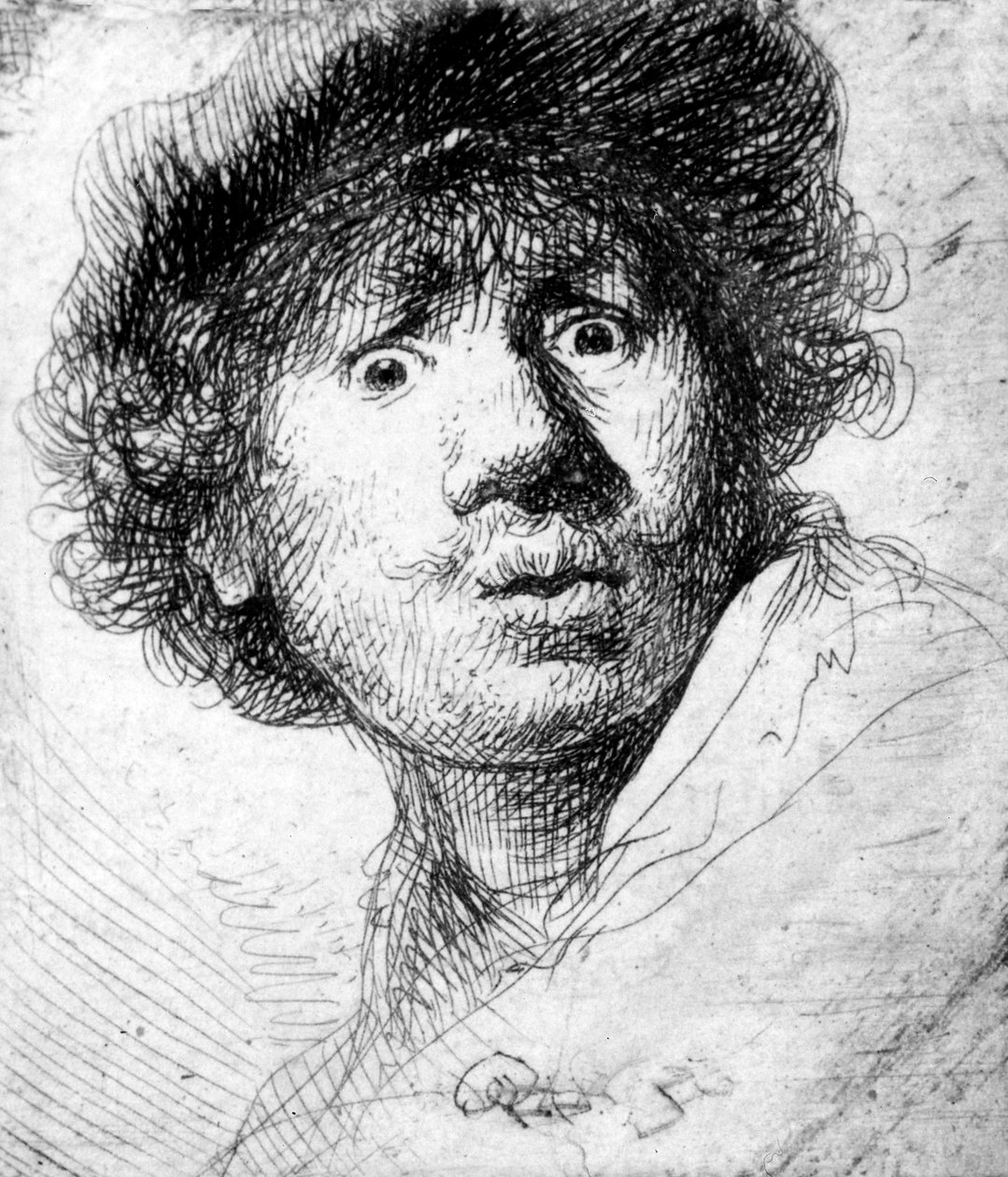 Omakuva, 1630 (etsaus) tekijältä Rembrandt van Rijn