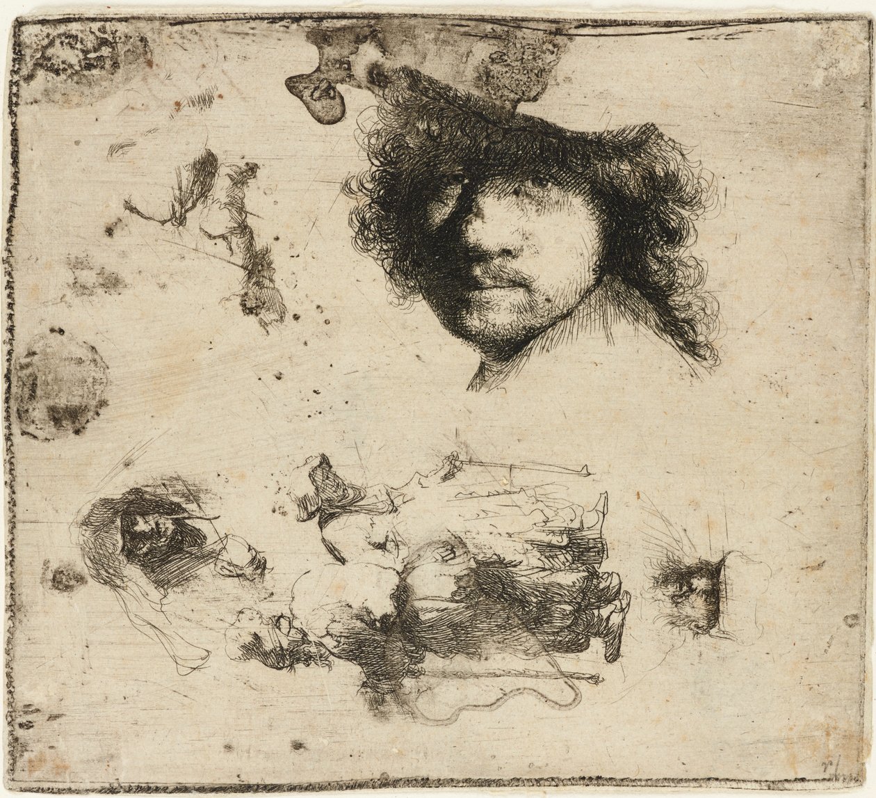 Tutkimuslehti, 1632. tekijältä Rembrandt van Rijn