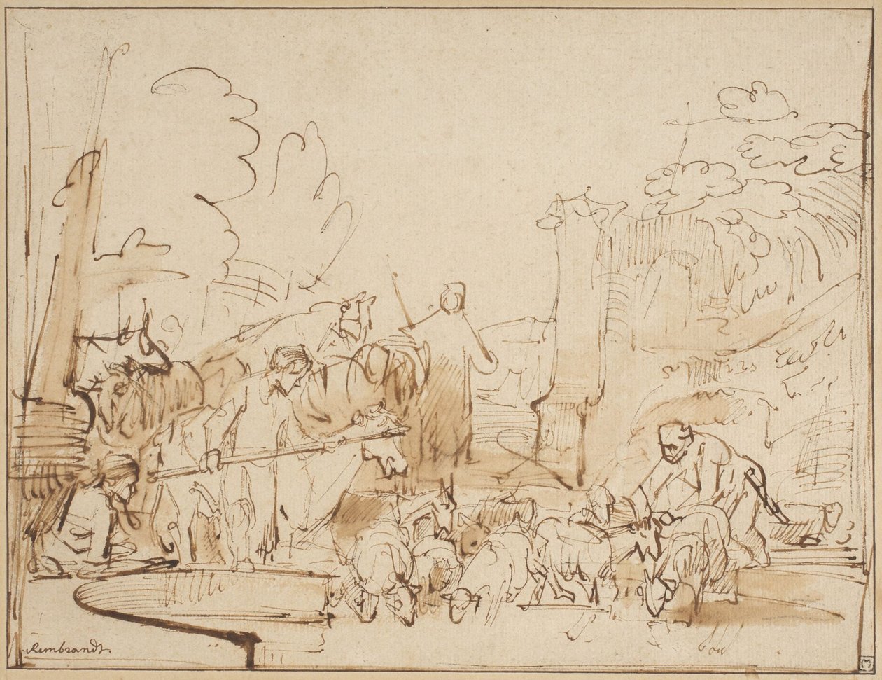 Paimen ja paimenpojat tekijältä Rembrandt van Rijn