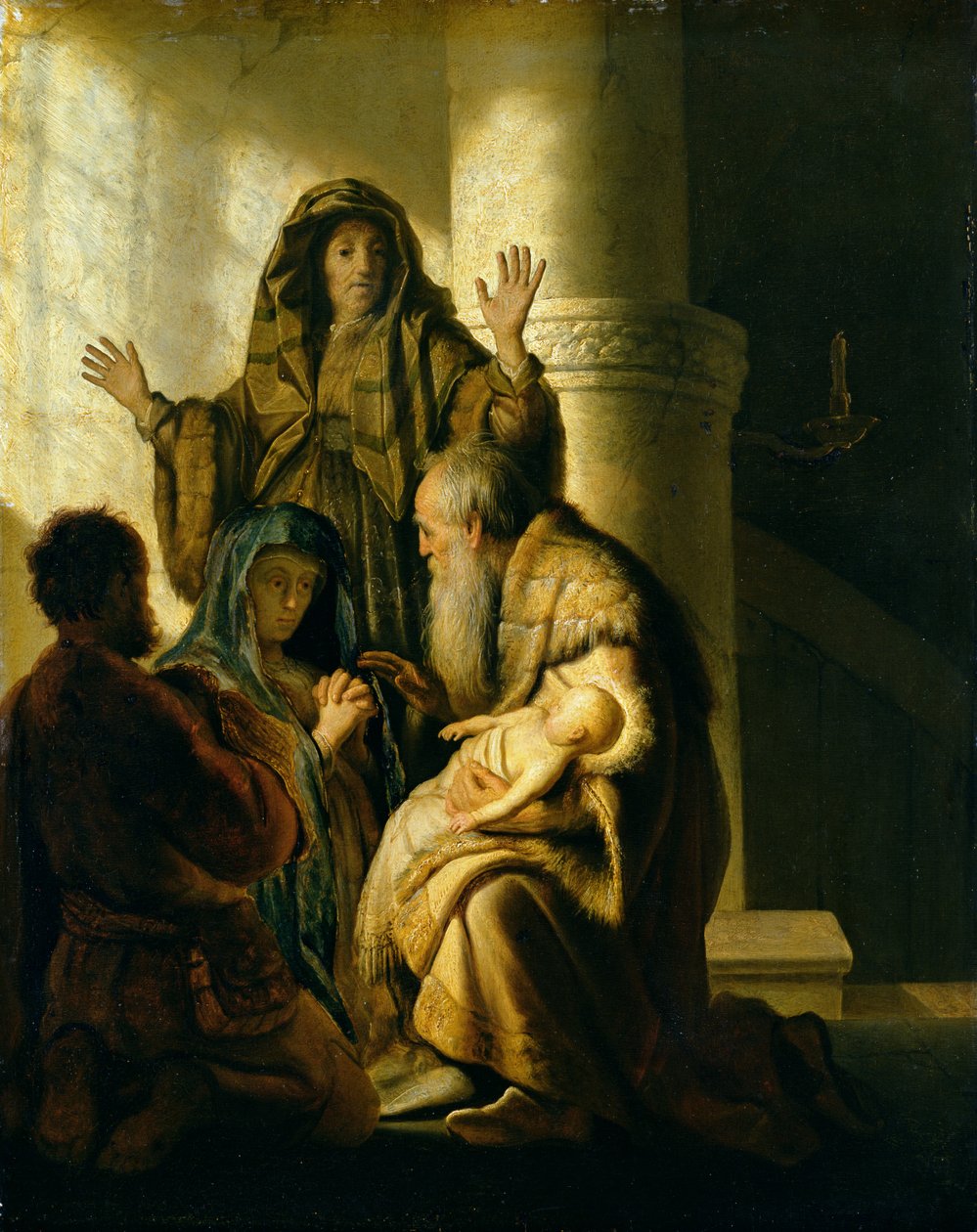Simeon ja Hanna temppelissä, noin 1627 tekijältä Rembrandt van Rijn