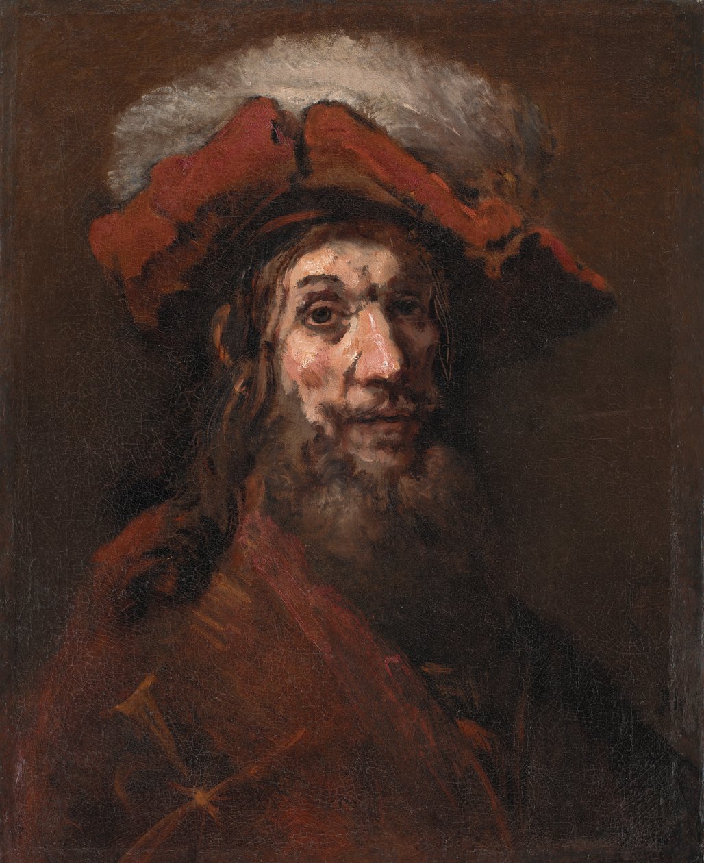 Luonnos Ritari haukkan kanssa, joka tunnetaan nimellä "Crusader" tekijältä Rembrandt van Rijn