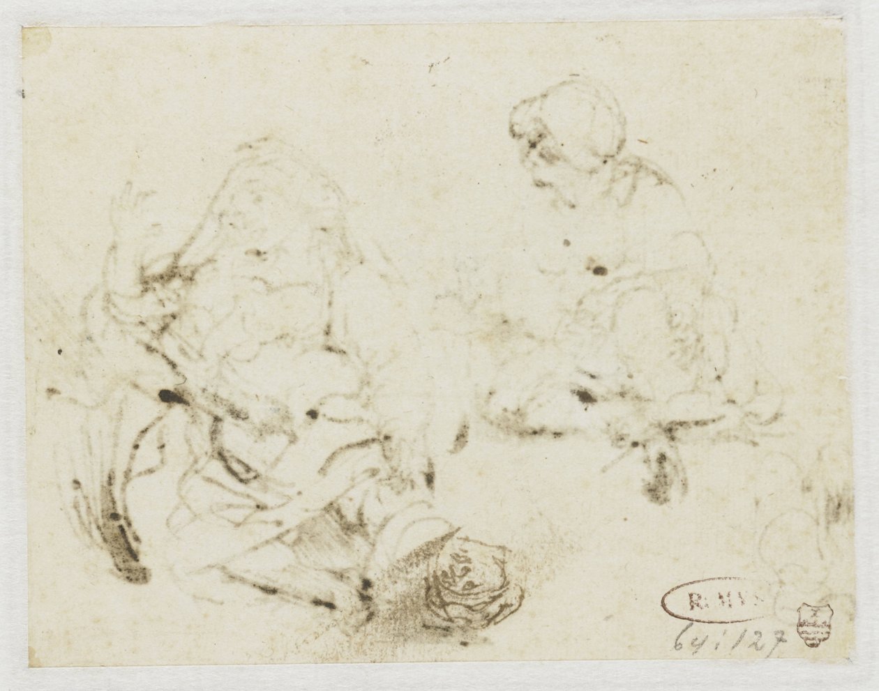 Pieni tutkimus sairaan naisen päästä tekijältä Rembrandt van Rijn