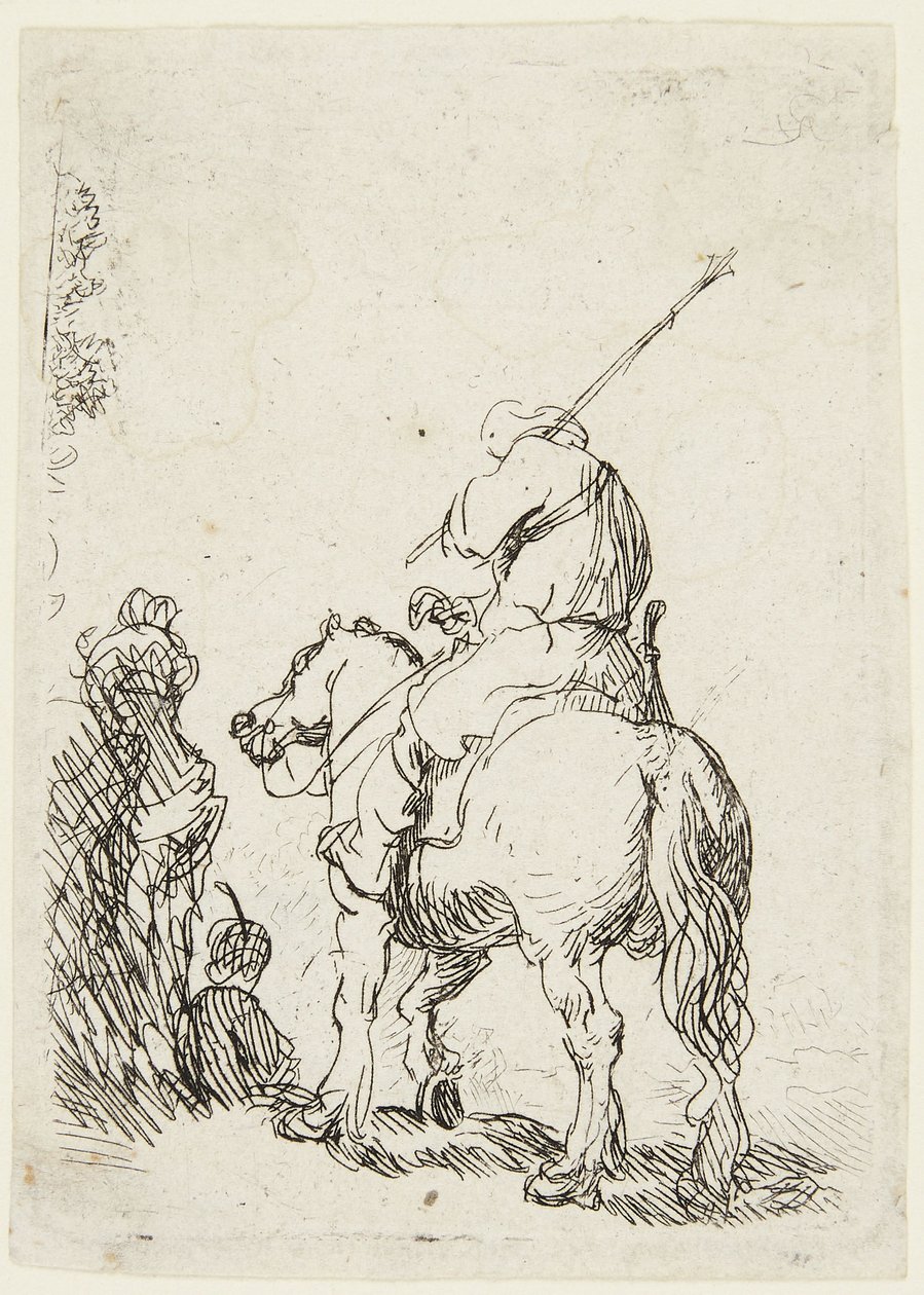 Hevosen selässä oleva sotilas tekijältä Rembrandt van Rijn