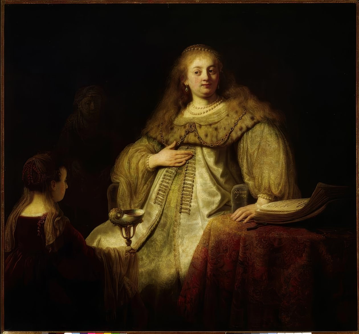 Sophonisbe empfängt den Giftbecher auf Befehl ihres Gatten tekijältä Rembrandt van Rijn