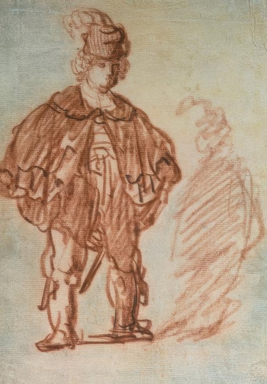 Stehender Schauspieler tekijältä Rembrandt van Rijn