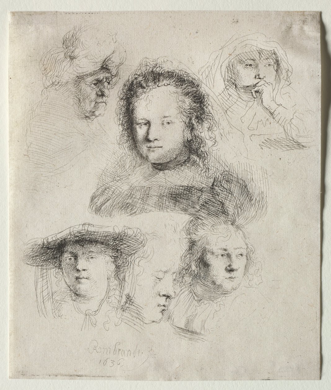 Saskian päällikön ja muiden opintoja, 1636. tekijältä Rembrandt van Rijn
