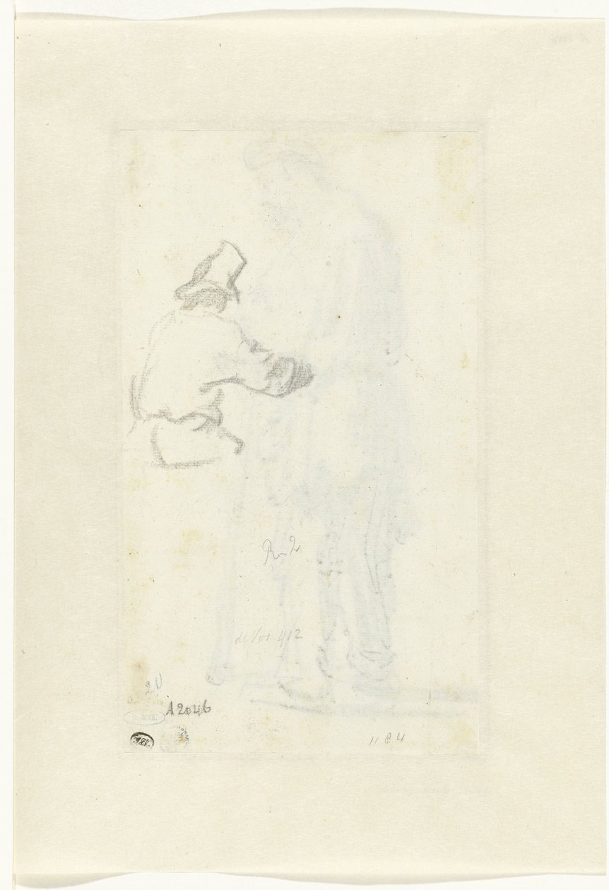 Tutkimus miehestä, nähtynä takaapäin tekijältä Rembrandt van Rijn