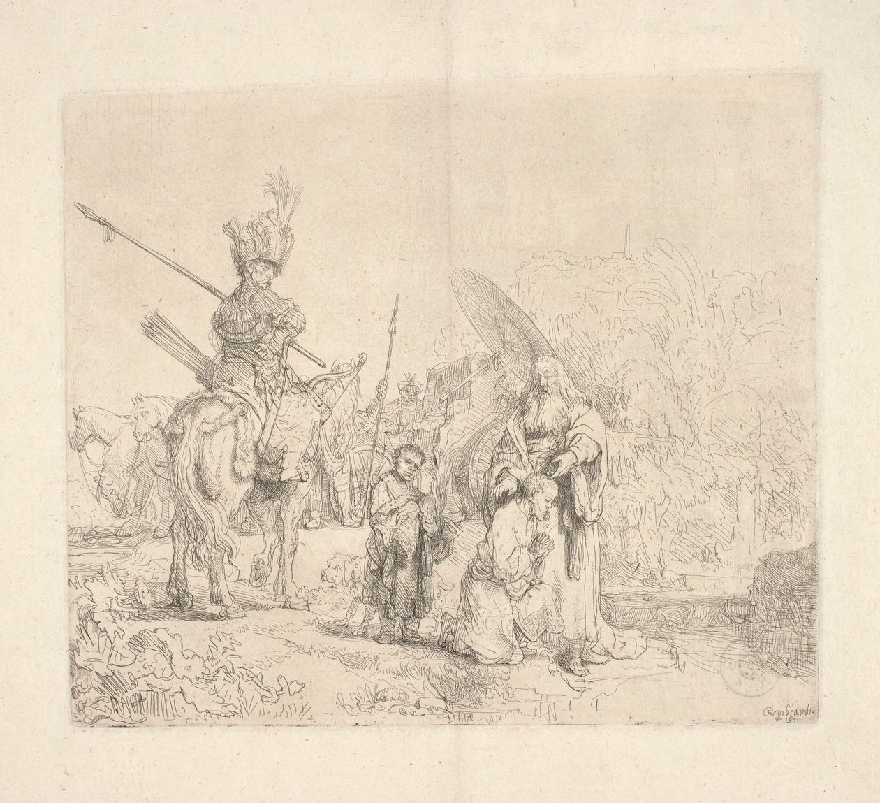 Pyhä Filippus, diakon, kastaa Etiopian kuningatar Kandakin hovimiehen (ns. eunukin kaste) tekijältä Rembrandt van Rijn