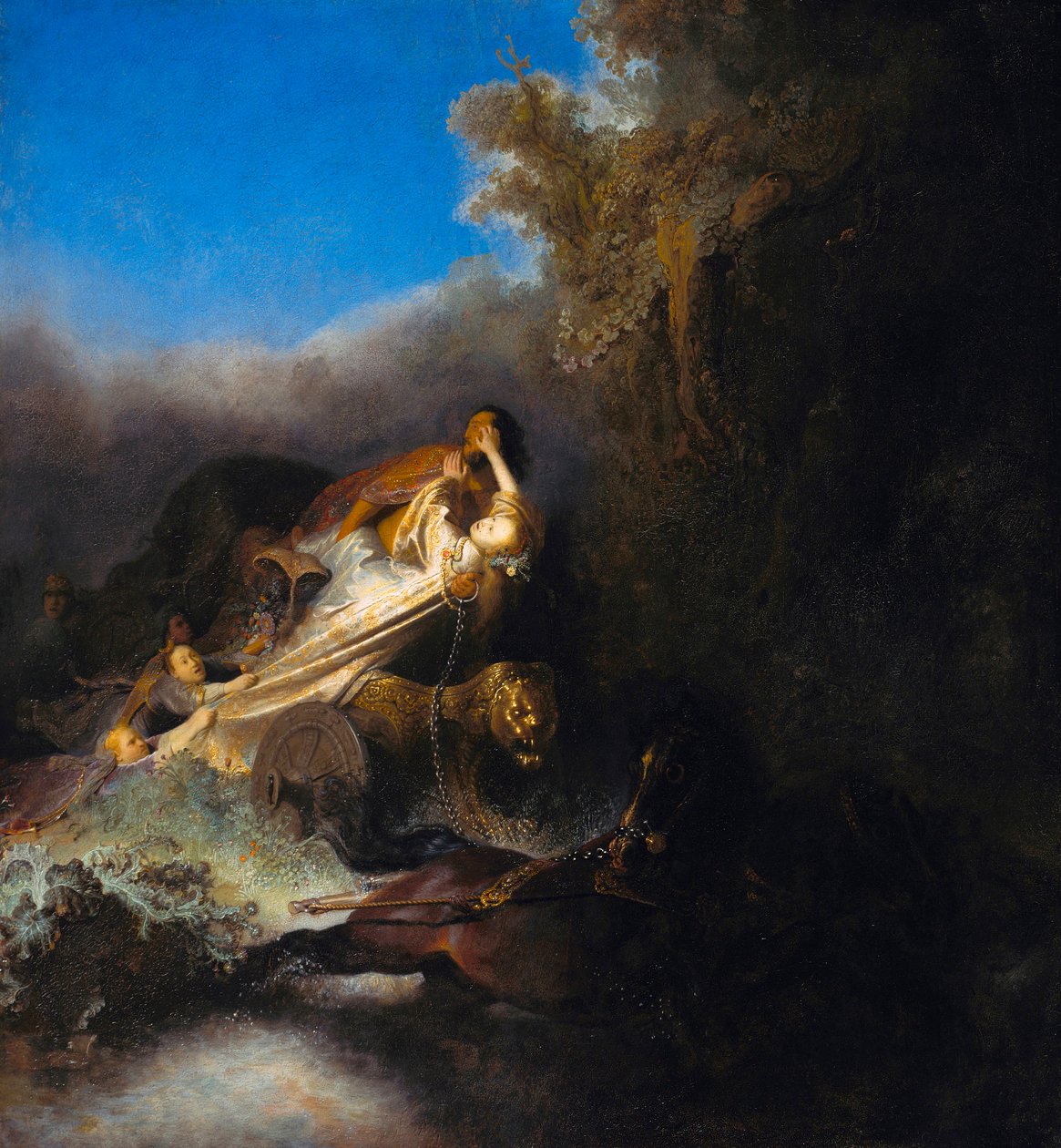 Proserpinan sieppaus, n. 1631 (öljy kankaalle) tekijältä Rembrandt van Rijn