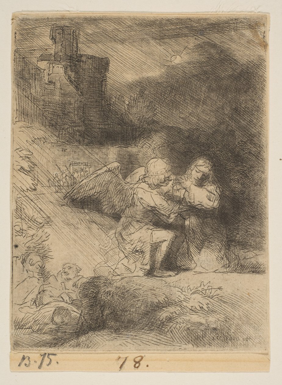 Agony in the Garden, n. 1652. tekijältä Rembrandt van Rijn