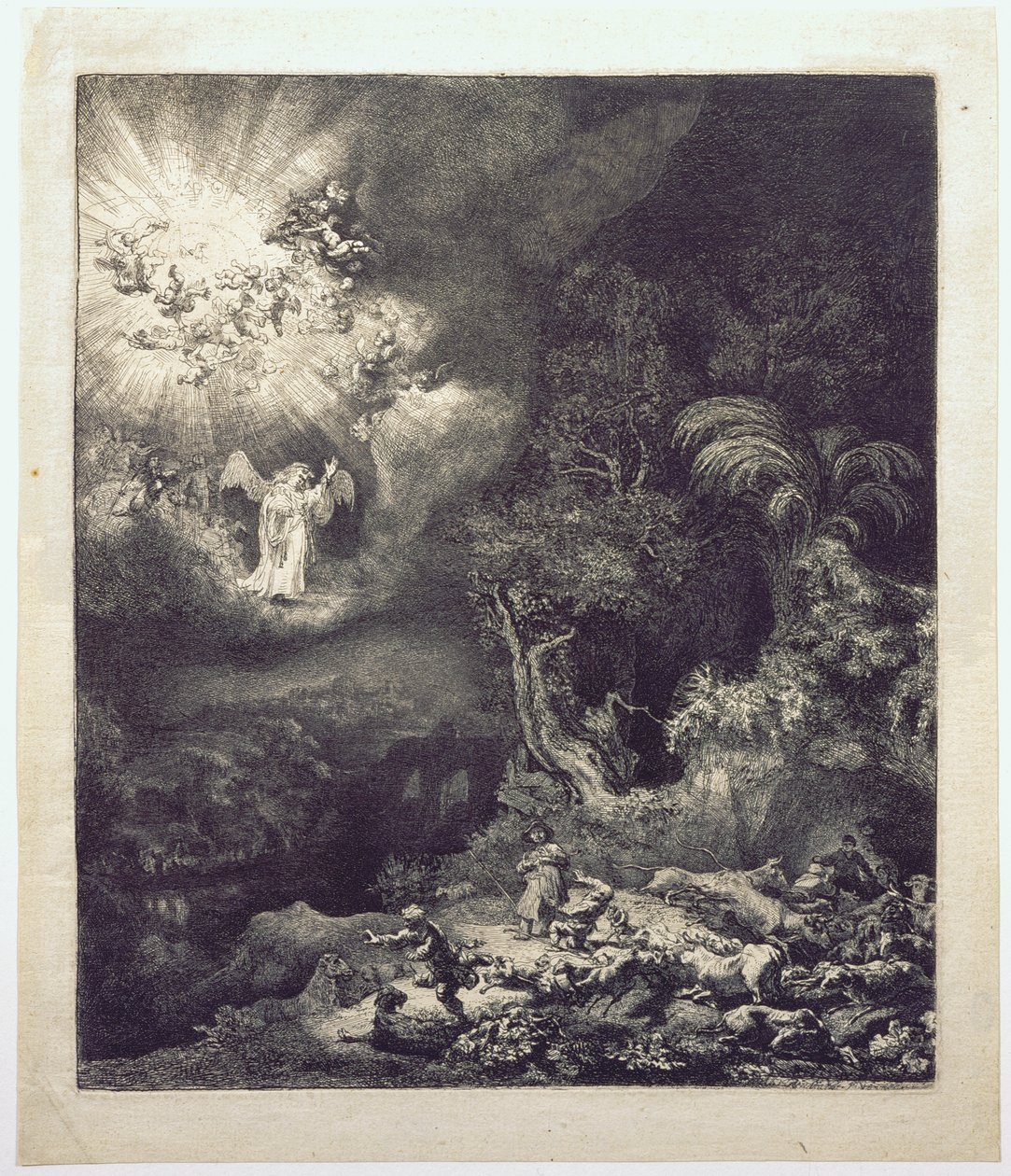 Paimenille ilmestynyt enkeli tekijältä Rembrandt van Rijn